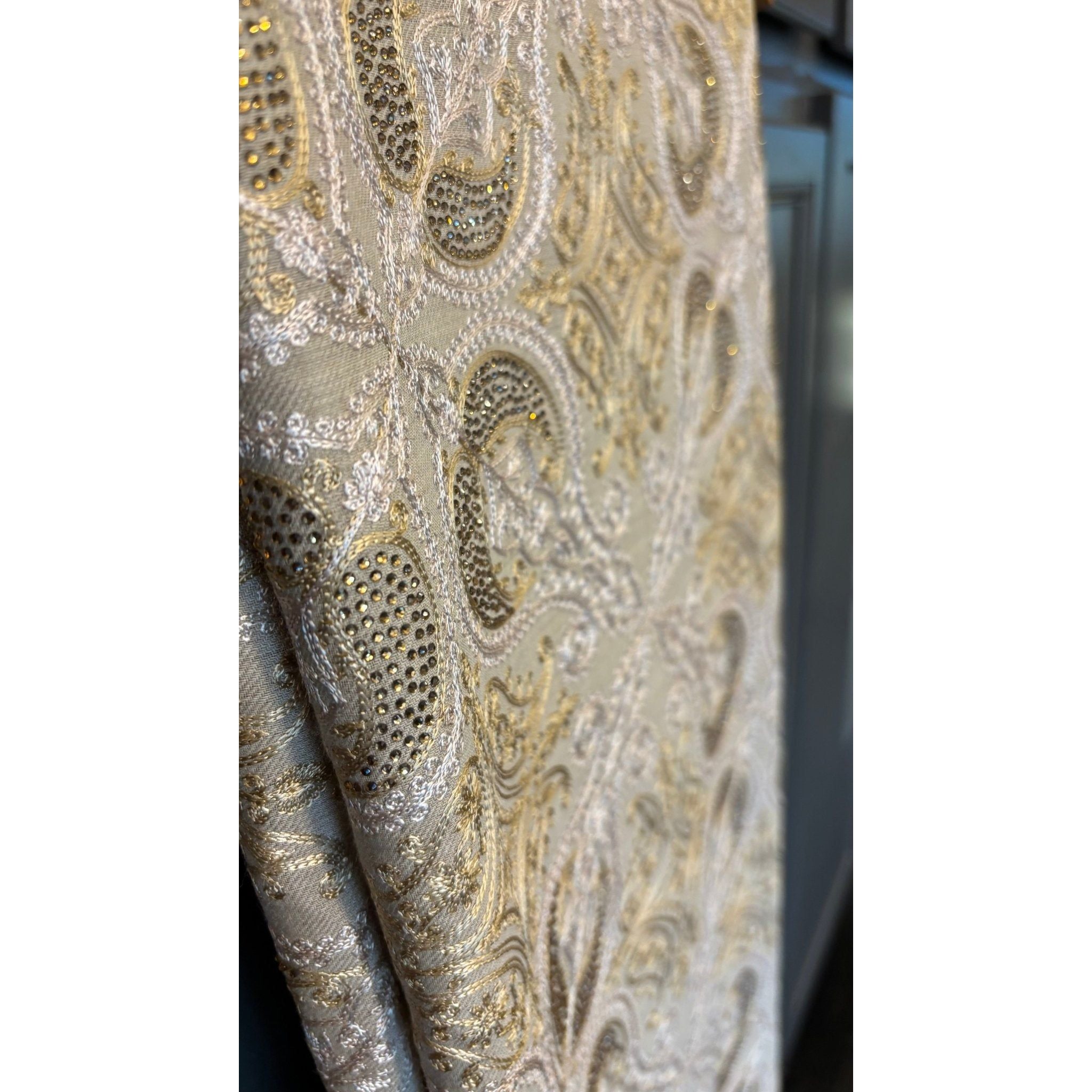• Clothing: Embroidered/Printed suit for women - Made of best quality fabric - lawn or linen or chiffon - pure silk - Available at Najma Designs & Co. • Jewelry: Gold - plated stud earrings for