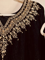 • Clothing: Embroidered/Printed suit for women - Made of best quality fabric - lawn or linen or chiffon - pure silk - Available at Najma Designs & Co. • Jewelry: Gold - plated stud earrings for