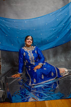 • Clothing: Embroidered/Printed suit for women - Made of best quality fabric - lawn or linen or chiffon - pure silk - Available at Najma Designs & Co. • Jewelry: Gold - plated stud earrings for