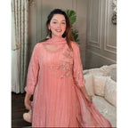 • Clothing: Embroidered/Printed suit for women - Made of best quality fabric - lawn or linen or chiffon - pure silk - Available at Najma Designs & Co. • Jewelry: Gold - plated stud earrings for