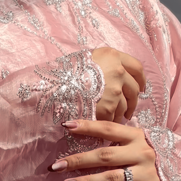 • Clothing: Embroidered/Printed suit for women - Made of best quality fabric - lawn or linen or chiffon - pure silk - Available at Najma Designs & Co. • Jewelry: Gold - plated stud earrings for