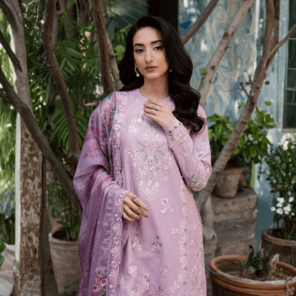 • Clothing: Embroidered/Printed suit for women - Made of best quality fabric - lawn or linen or chiffon - pure silk - Available at Najma Designs & Co. • Jewelry: Gold - plated stud earrings for