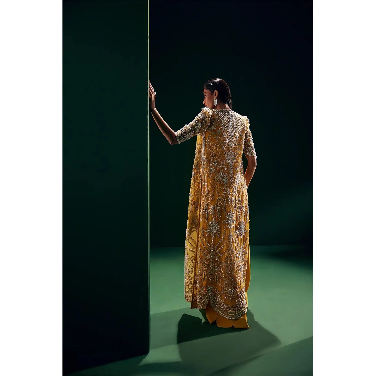 • Clothing: Embroidered/Printed suit for women - Made of best quality fabric - lawn or linen or chiffon - pure silk - Available at Najma Designs & Co. • Jewelry: Gold - plated stud earrings for
