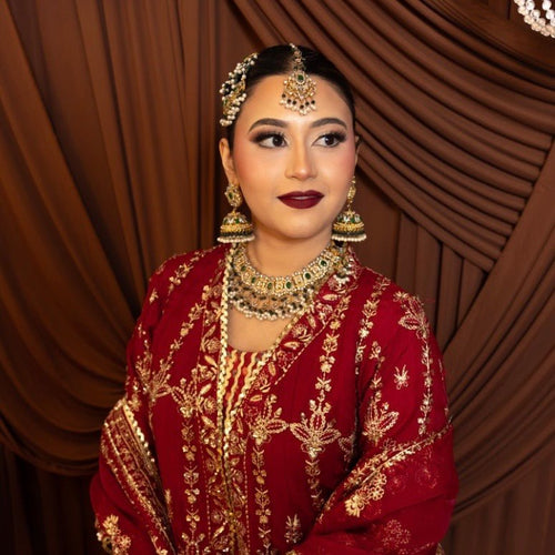 • Clothing: Embroidered/Printed suit for women - Made of best quality fabric - lawn or linen or chiffon - pure silk - Available at Najma Designs & Co. • Jewelry: Gold - plated stud earrings for