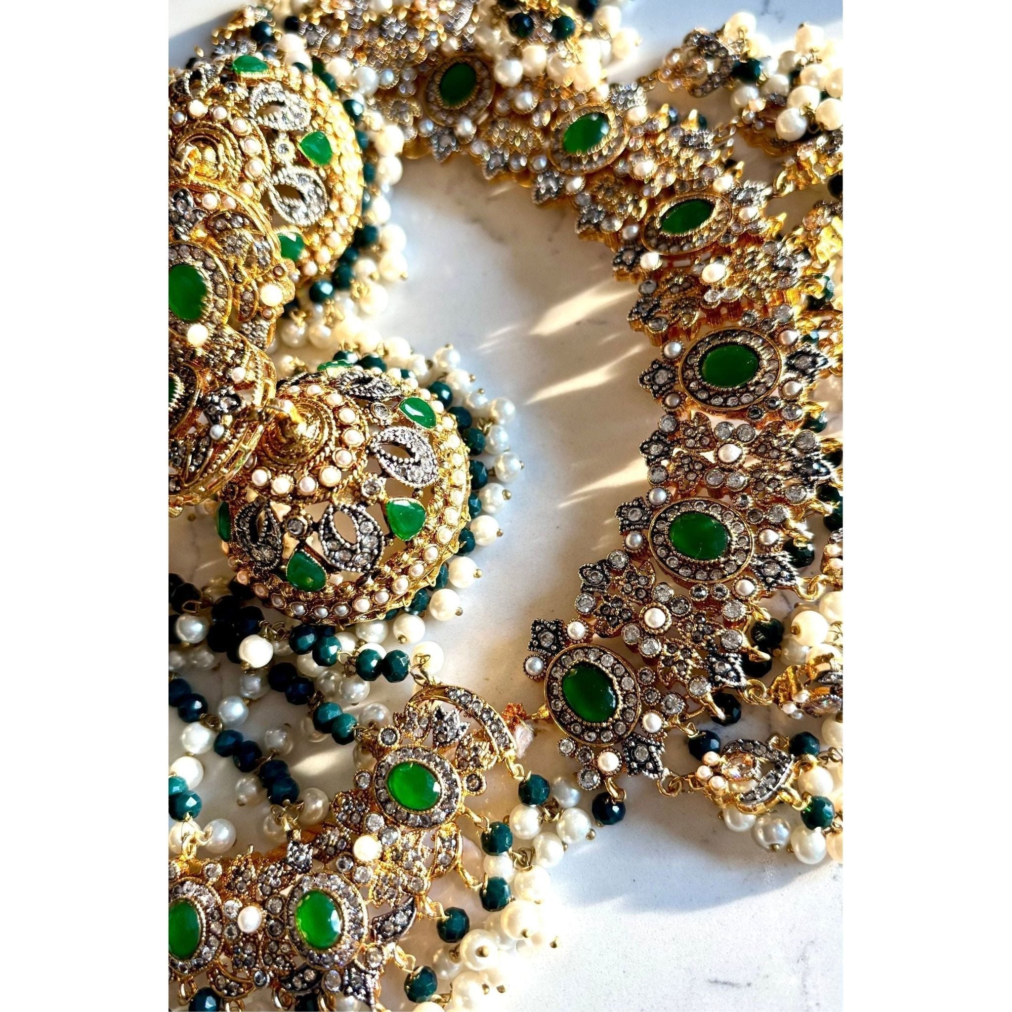 Bridal jewelry Emerald Set