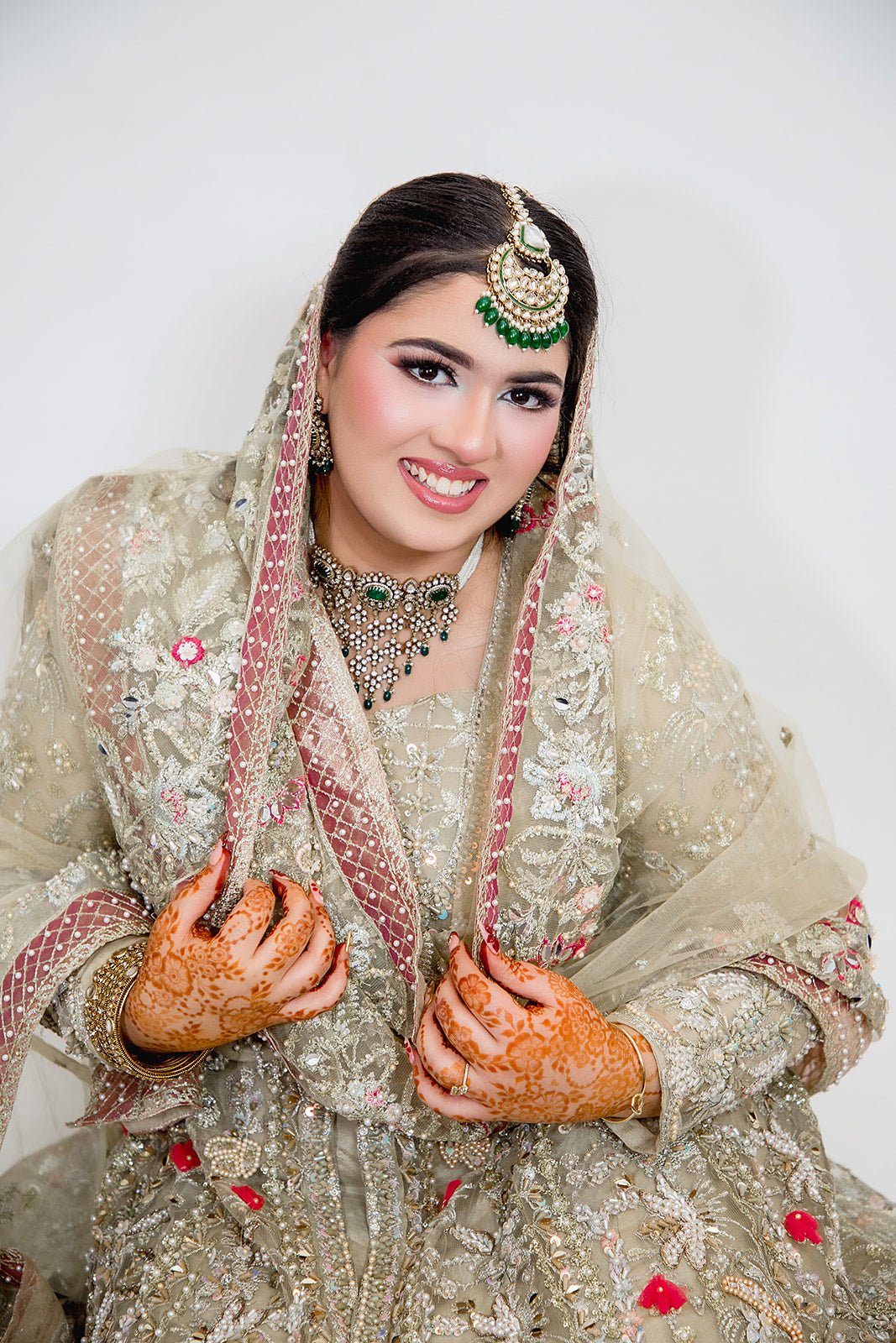 • Clothing: Embroidered/Printed suit for women - Made of best quality fabric - lawn or linen or chiffon - pure silk - Available at Najma Designs & Co. • Jewelry: Gold - plated stud earrings for