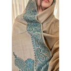 Brown Winter Shawl with Sea Green, Traditional Embroidery Shawl
This camel brown shawl features exquisite sea green embroidery, creating a visually stunning piece. The shawl is available for purchase at Najmadesighns and Co., a reputable online retailer based in the United States.