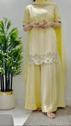 • Clothing: Embroidered/Printed suit for women - Made of best quality fabric - lawn or linen or chiffon - pure silk - Available at Najma Designs & Co. • Jewelry: Gold - plated stud earrings for