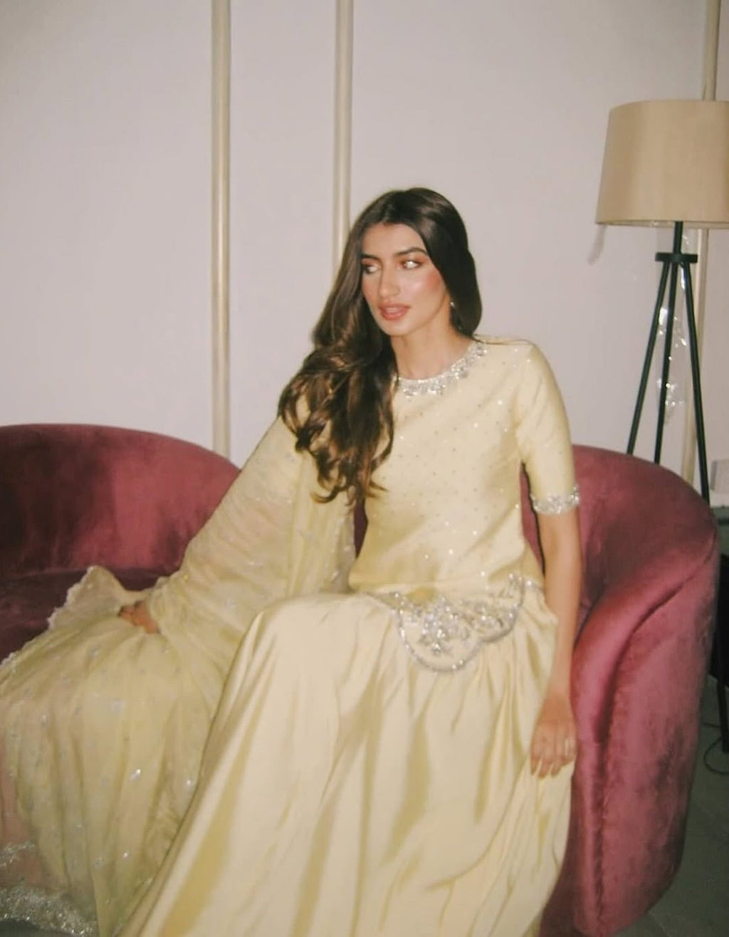 • Clothing: Embroidered/Printed suit for women - Made of best quality fabric - lawn or linen or chiffon - pure silk - Available at Najma Designs & Co. • Jewelry: Gold - plated stud earrings for