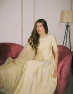• Clothing: Embroidered/Printed suit for women - Made of best quality fabric - lawn or linen or chiffon - pure silk - Available at Najma Designs & Co. • Jewelry: Gold - plated stud earrings for