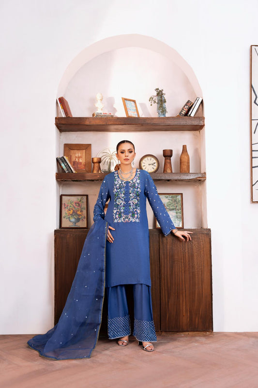 • Clothing: Embroidered/Printed suit for women - Made of best quality fabric - lawn or linen or chiffon - pure silk - Available at Najma Designs & Co. • Jewelry: Gold - plated stud earrings for