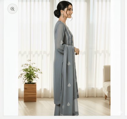 • Clothing: Embroidered/Printed suit for women - Made of best quality fabric - lawn or linen or chiffon - pure silk - Available at Najma Designs & Co. • Jewelry: Gold - plated stud earrings for