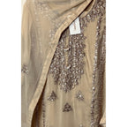 A chiffon fabric off white  outfit with hand embroidery. by Najmadesigns and co. gotta work 