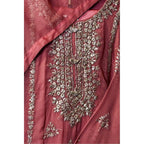 A chiffon fabric pink outfit with hand embroidery. by Najmadesigns and co. gotta work 