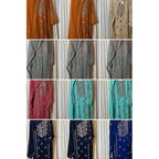 Chiffon 3- piece suits,  hand gotta work silk trousers 