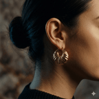 • Clothing: Embroidered/Printed suit for women - Made of best quality fabric - lawn or linen or chiffon - pure silk - Available at Najma Designs & Co. • Jewelry: Gold - plated stud earrings for