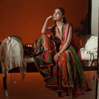 • Clothing: Embroidered/Printed suit for women - Made of best quality fabric - lawn or linen or chiffon - pure silk - Available at Najma Designs & Co. • Jewelry: Gold - plated stud earrings for