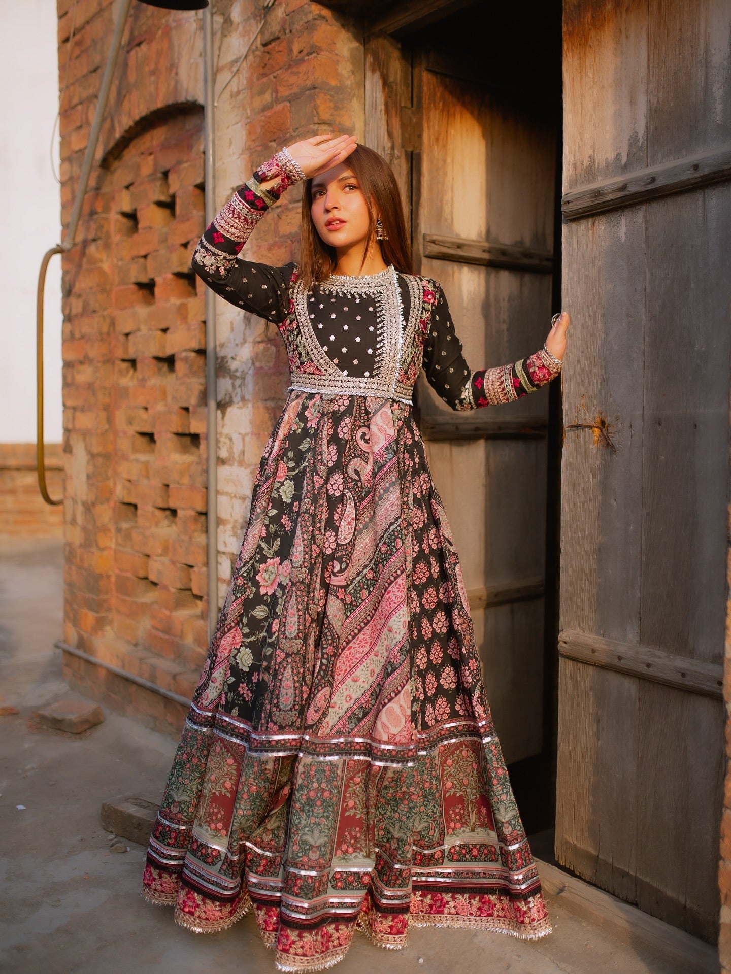 • Clothing: Embroidered/Printed suit for women - Made of best quality fabric - lawn or linen or chiffon - pure silk - Available at Najma Designs & Co. • Jewelry: Gold - plated stud earrings for