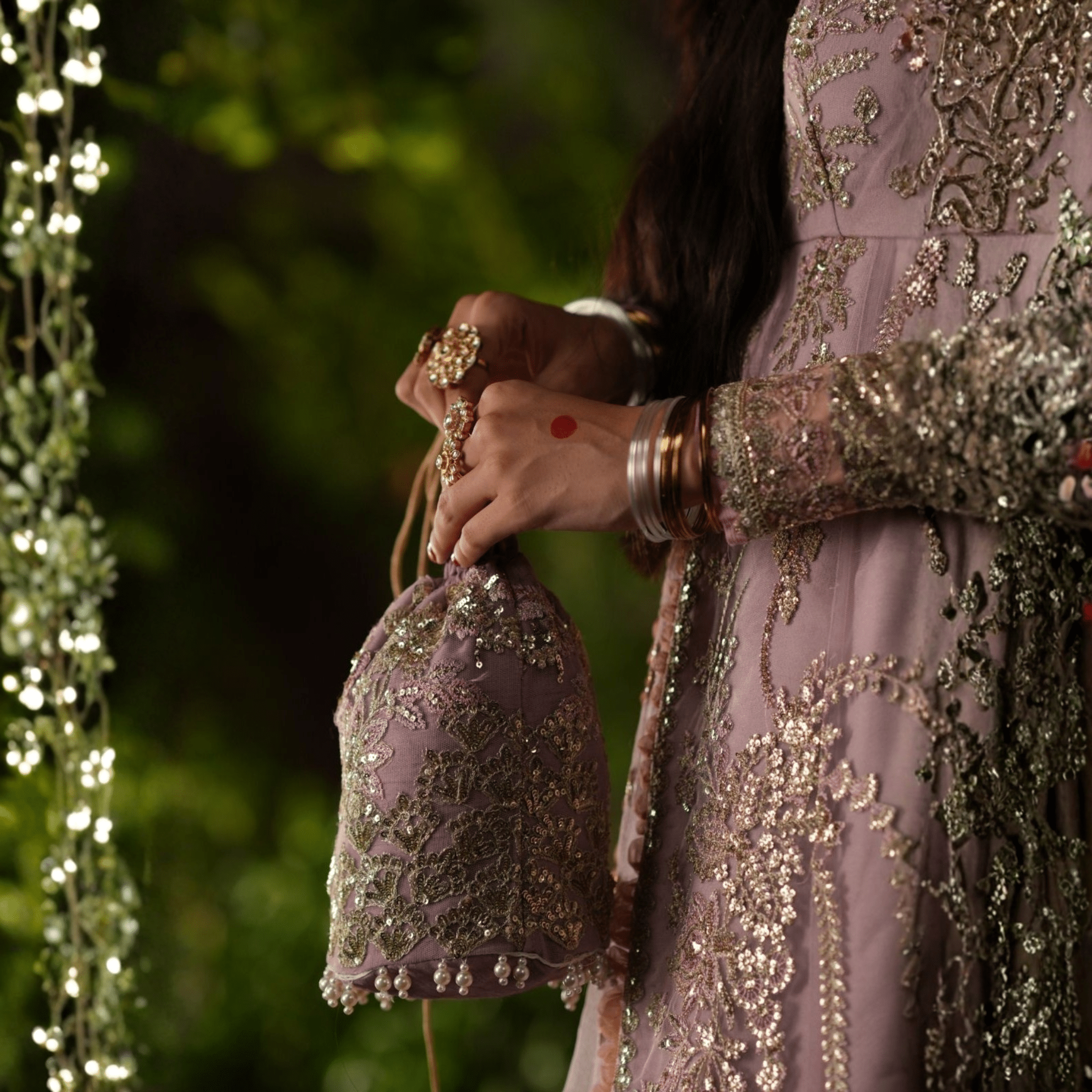 • Clothing: Embroidered/Printed suit for women - Made of best quality fabric - lawn or linen or chiffon - pure silk - Available at Najma Designs & Co. • Jewelry: Gold - plated stud earrings for