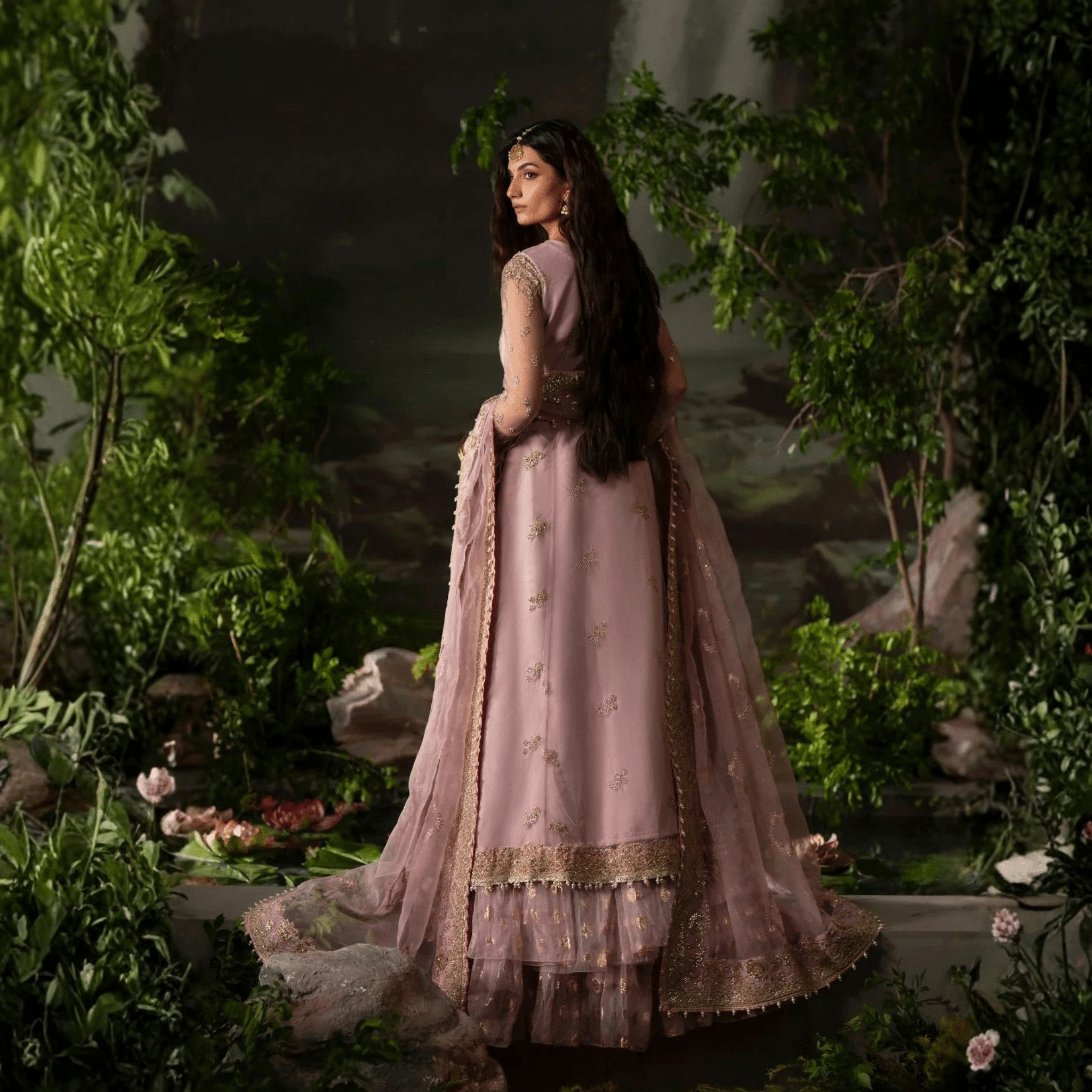 • Clothing: Embroidered/Printed suit for women - Made of best quality fabric - lawn or linen or chiffon - pure silk - Available at Najma Designs & Co. • Jewelry: Gold - plated stud earrings for