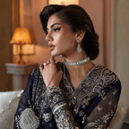 • Clothing: Embroidered/Printed suit for women - Made of best quality fabric - lawn or linen or chiffon - pure silk - Available at Najma Designs & Co. • Jewelry: Gold - plated stud earrings for