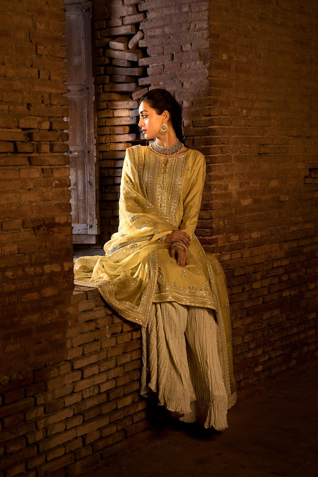 • Clothing: Embroidered/Printed suit for women - Made of best quality fabric - lawn or linen or chiffon - pure silk - Available at Najma Designs & Co. • Jewelry: Gold - plated stud earrings for