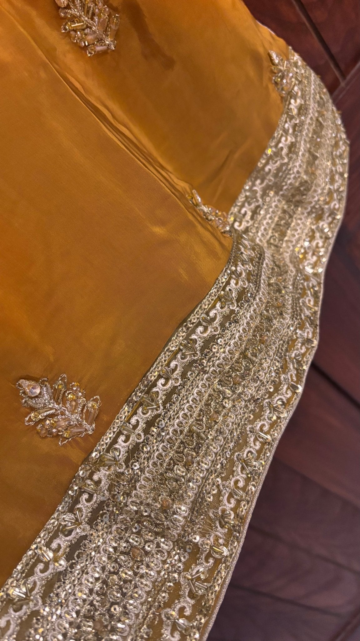 • Clothing: Embroidered/Printed suit for women - Made of best quality fabric - lawn or linen or chiffon - pure silk - Available at Najma Designs & Co. • Jewelry: Gold - plated stud earrings for