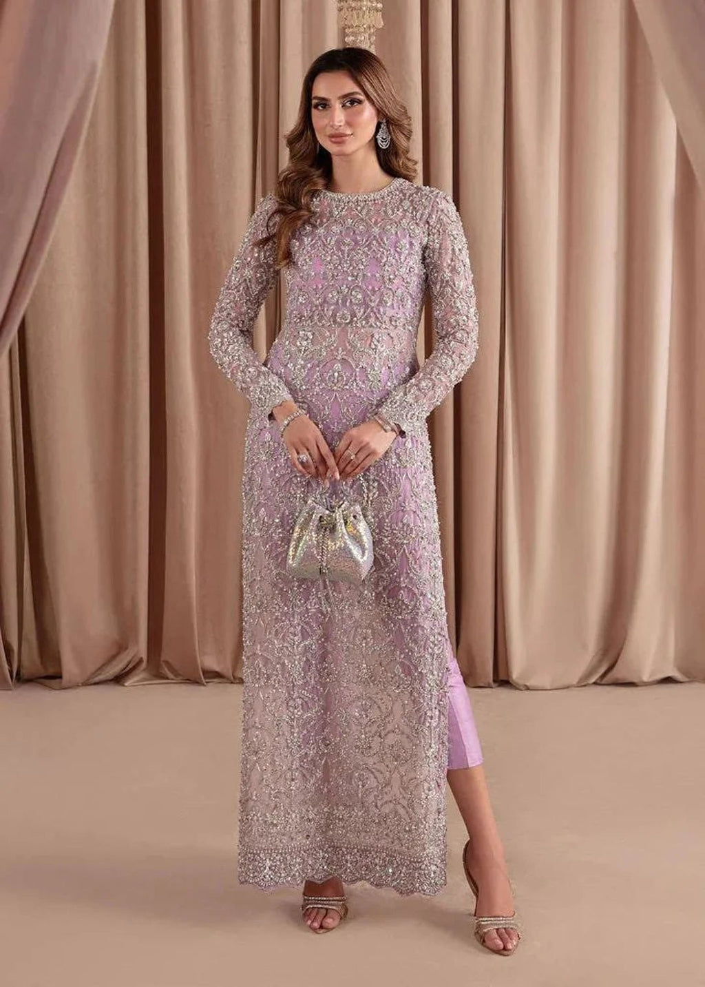 • Clothing: Embroidered/Printed suit for women - Made of best quality fabric - lawn or linen or chiffon - pure silk - Available at Najma Designs & Co. • Jewelry: Gold - plated stud earrings for