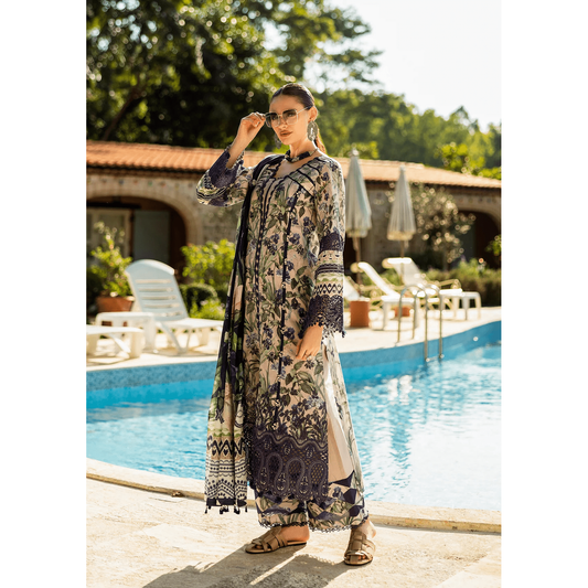 • Clothing: Embroidered/Printed suit for women - Made of best quality fabric - lawn or linen or chiffon - pure silk - Available at Najma Designs & Co. • Jewelry: Gold - plated stud earrings for