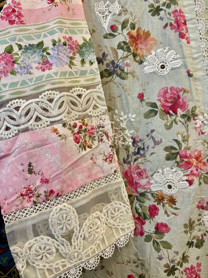 • Clothing: Embroidered/Printed suit for women - Made of best quality fabric - lawn or linen or chiffon - pure silk - Available at Najma Designs & Co. • Jewelry: Gold - plated stud earrings for