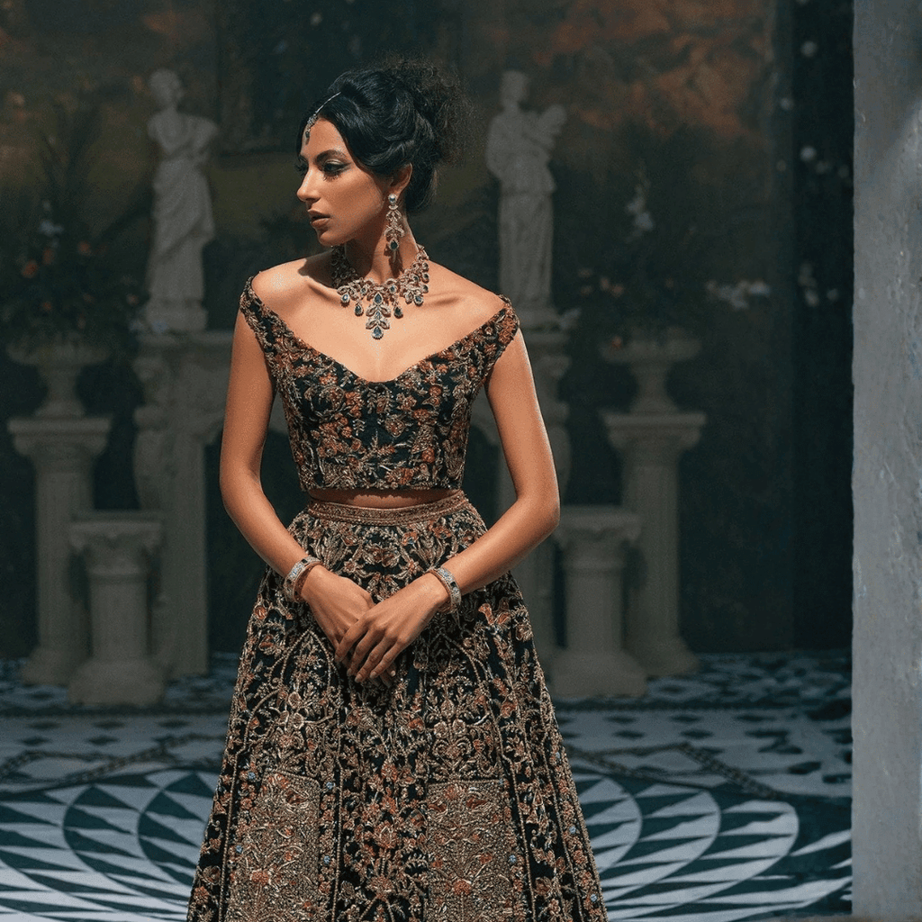 • Clothing: Embroidered/Printed suit for women - Made of best quality fabric - lawn or linen or chiffon - pure silk - Available at Najma Designs & Co. • Jewelry: Gold - plated stud earrings for