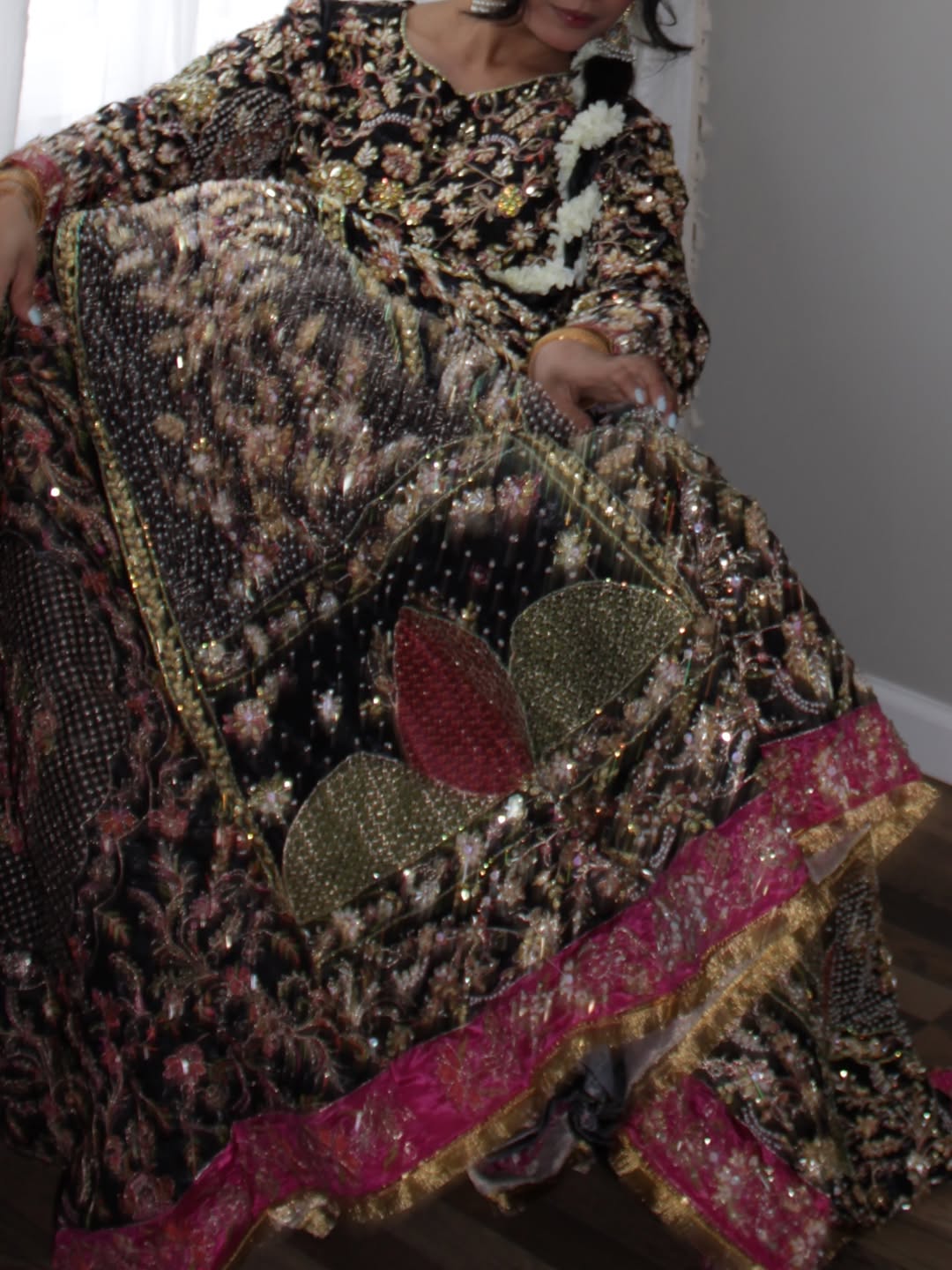 • Clothing: Embroidered/Printed suit for women - Made of best quality fabric - lawn or linen or chiffon - pure silk - Available at Najma Designs & Co. • Jewelry: Gold - plated stud earrings for