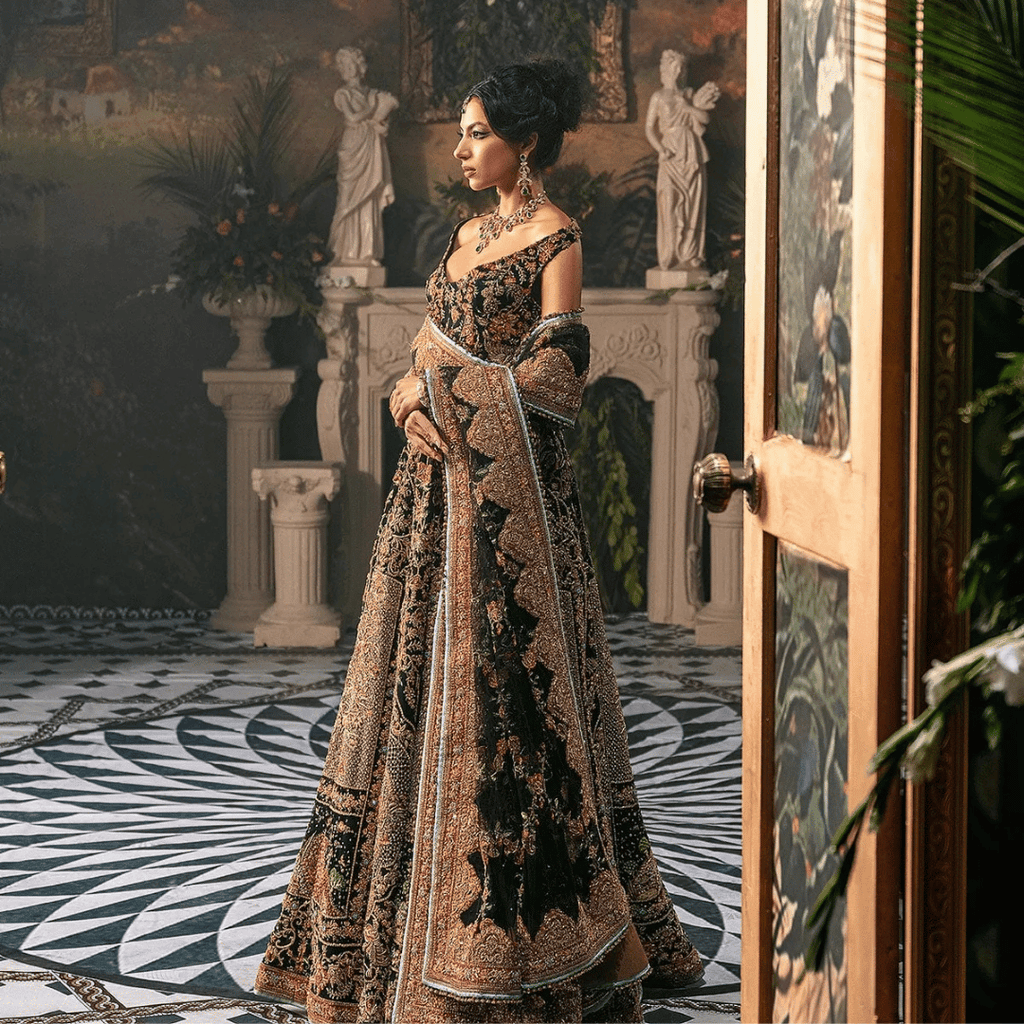 • Clothing: Embroidered/Printed suit for women - Made of best quality fabric - lawn or linen or chiffon - pure silk - Available at Najma Designs & Co. • Jewelry: Gold - plated stud earrings for