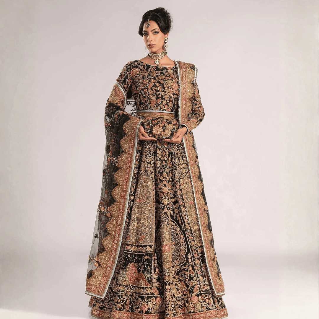 • Clothing: Embroidered/Printed suit for women - Made of best quality fabric - lawn or linen or chiffon - pure silk - Available at Najma Designs & Co. • Jewelry: Gold - plated stud earrings for
