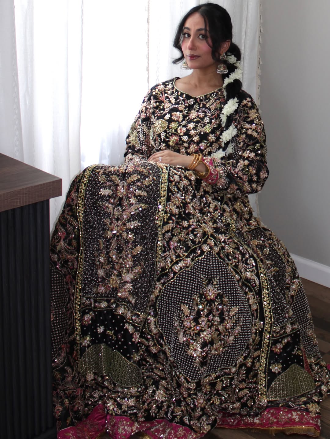 • Clothing: Embroidered/Printed suit for women - Made of best quality fabric - lawn or linen or chiffon - pure silk - Available at Najma Designs & Co. • Jewelry: Gold - plated stud earrings for