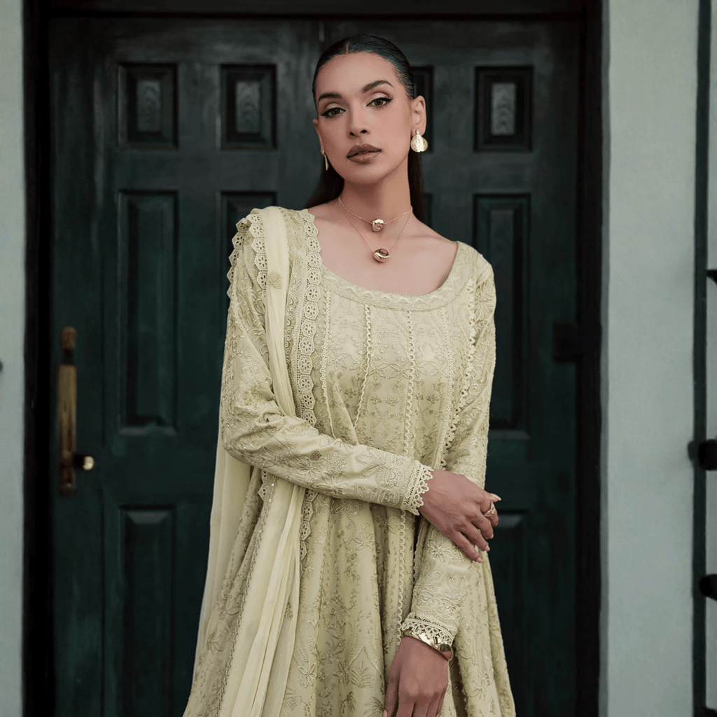 • Clothing: Embroidered/Printed suit for women - Made of best quality fabric - lawn or linen or chiffon - pure silk - Available at Najma Designs & Co. • Jewelry: Gold - plated stud earrings for