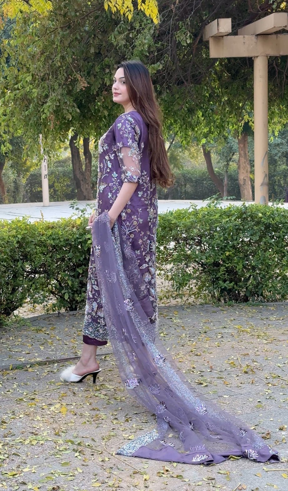 • Clothing: Embroidered/Printed suit for women - Made of best quality fabric - lawn or linen or chiffon - pure silk - Available at Najma Designs & Co. • Jewelry: Gold - plated stud earrings for