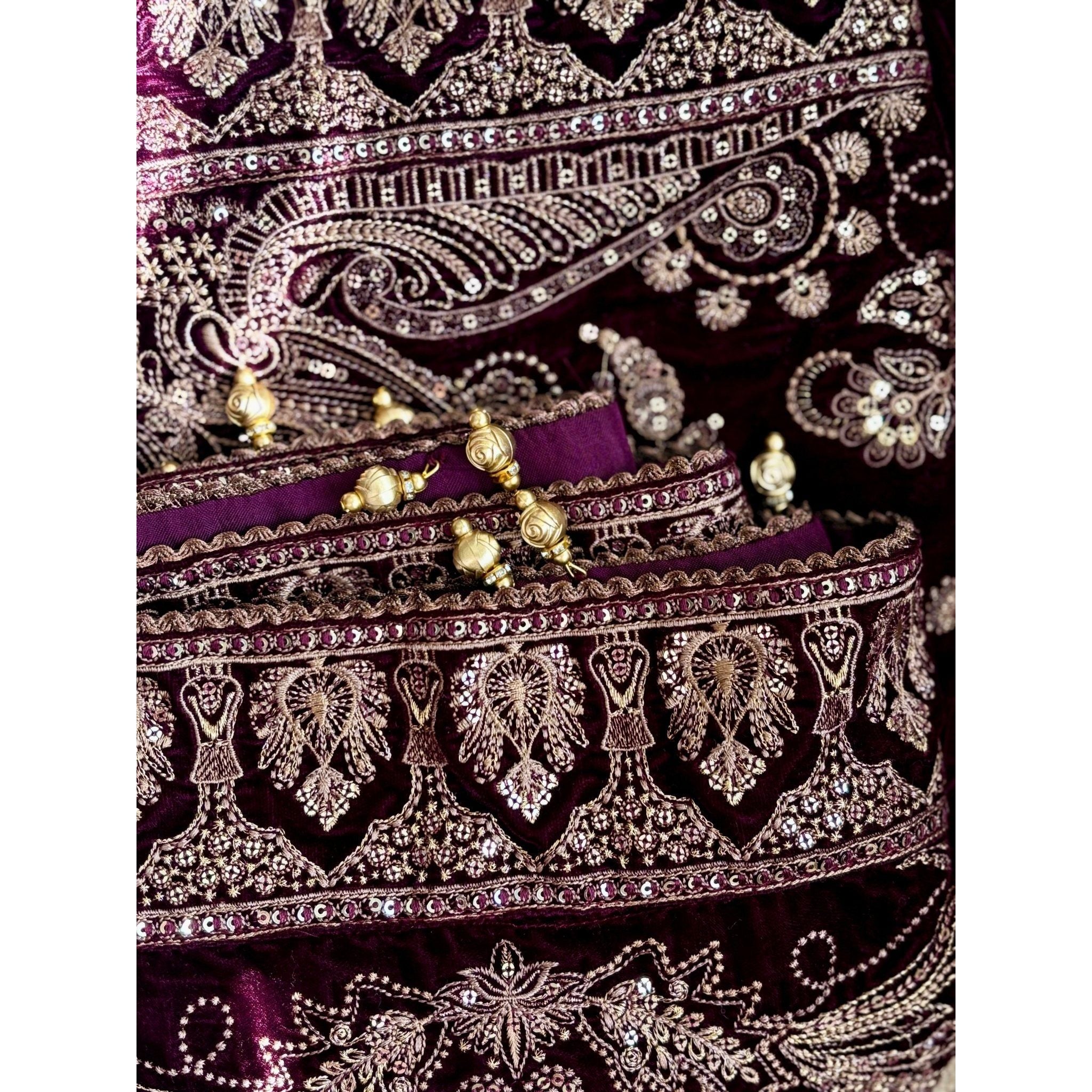 • Clothing: Embroidered/Printed suit for women - Made of best quality fabric - lawn or linen or chiffon - pure silk - Available at Najma Designs & Co. • Jewelry: Gold - plated stud earrings for