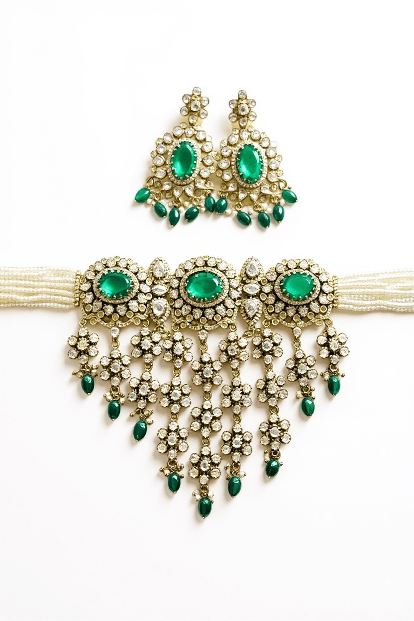 • Clothing: Embroidered/Printed suit for women - Made of best quality fabric - lawn or linen or chiffon - pure silk - Available at Najma Designs & Co. • Jewelry: Gold - plated stud earrings for