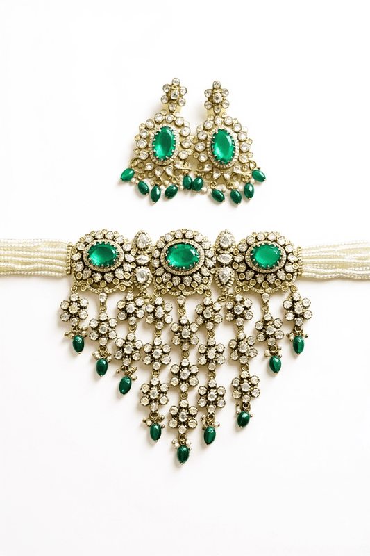 • Clothing: Embroidered/Printed suit for women - Made of best quality fabric - lawn or linen or chiffon - pure silk - Available at Najma Designs & Co. • Jewelry: Gold - plated stud earrings for