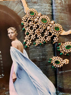 • Clothing: Embroidered/Printed suit for women - Made of best quality fabric - lawn or linen or chiffon - pure silk - Available at Najma Designs & Co. • Jewelry: Gold - plated stud earrings for