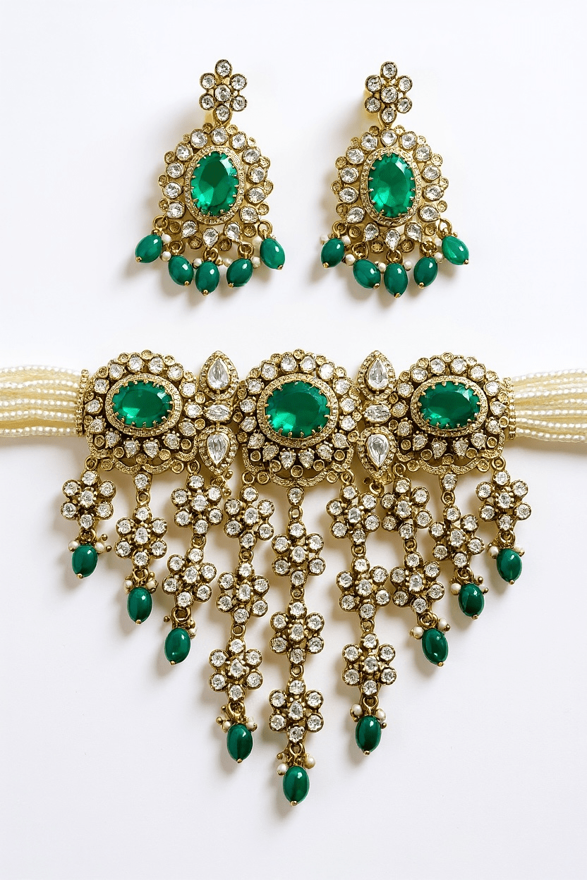 • Clothing: Embroidered/Printed suit for women - Made of best quality fabric - lawn or linen or chiffon - pure silk - Available at Najma Designs & Co. • Jewelry: Gold - plated stud earrings for