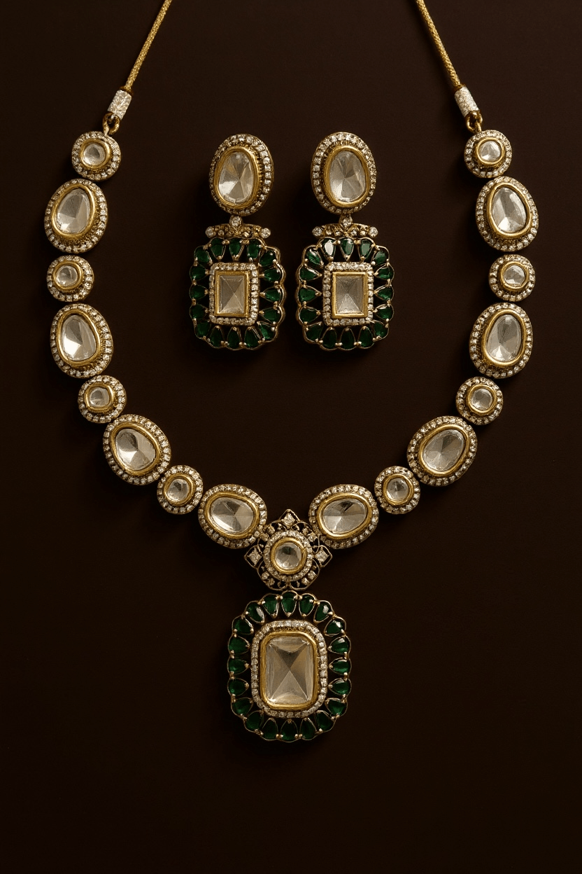 • Clothing: Embroidered/Printed suit for women - Made of best quality fabric - lawn or linen or chiffon - pure silk - Available at Najma Designs & Co. • Jewelry: Gold - plated stud earrings for