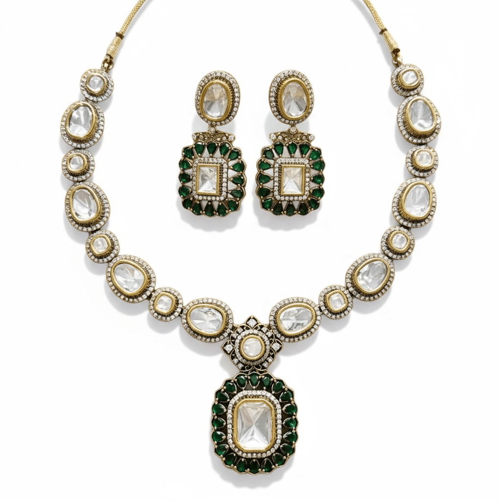 • Clothing: Embroidered/Printed suit for women - Made of best quality fabric - lawn or linen or chiffon - pure silk - Available at Najma Designs & Co. • Jewelry: Gold - plated stud earrings for