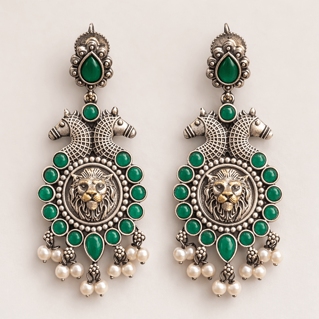 • Clothing: Embroidered/Printed suit for women - Made of best quality fabric - lawn or linen or chiffon - pure silk - Available at Najma Designs & Co. • Jewelry: Gold - plated stud earrings for