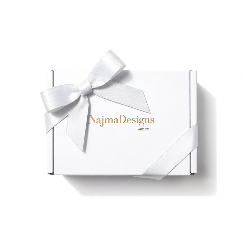 • Clothing: Embroidered/Printed suit for women - Made of best quality fabric - lawn or linen or chiffon - pure silk - Available at Najma Designs & Co. • Jewelry: Gold - plated stud earrings for