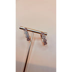 golden earring with clear zircone stones