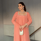 • Clothing: Embroidered/Printed suit for women - Made of best quality fabric - lawn or linen or chiffon - pure silk - Available at Najma Designs & Co. • Jewelry: Gold - plated stud earrings for