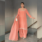• Clothing: Embroidered/Printed suit for women - Made of best quality fabric - lawn or linen or chiffon - pure silk - Available at Najma Designs & Co. • Jewelry: Gold - plated stud earrings for