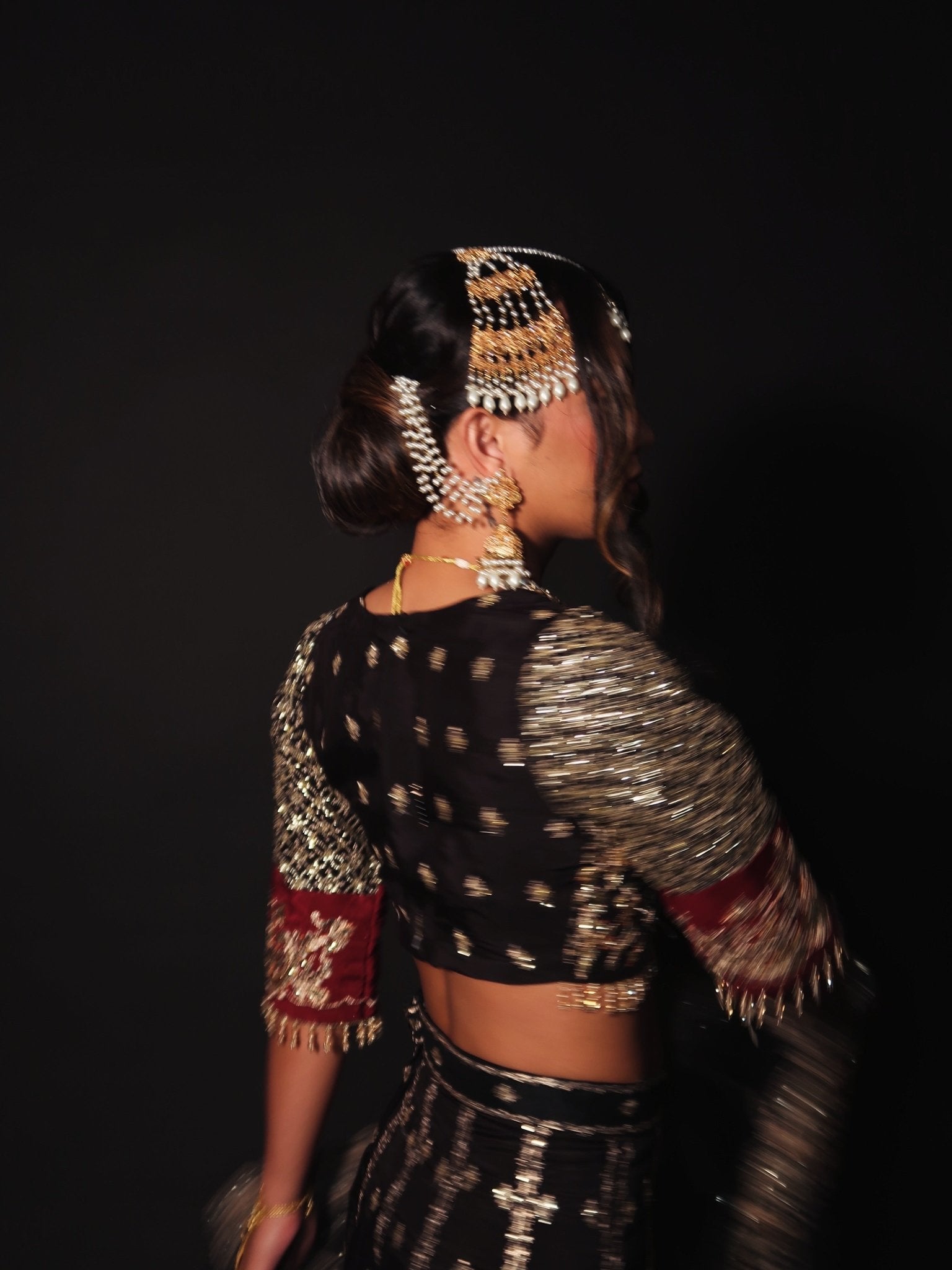 • Clothing: Embroidered/Printed suit for women - Made of best quality fabric - lawn or linen or chiffon- pure silk - Available at Najma Designs & Co. • Jewelry: Gold-plated stud earrings for